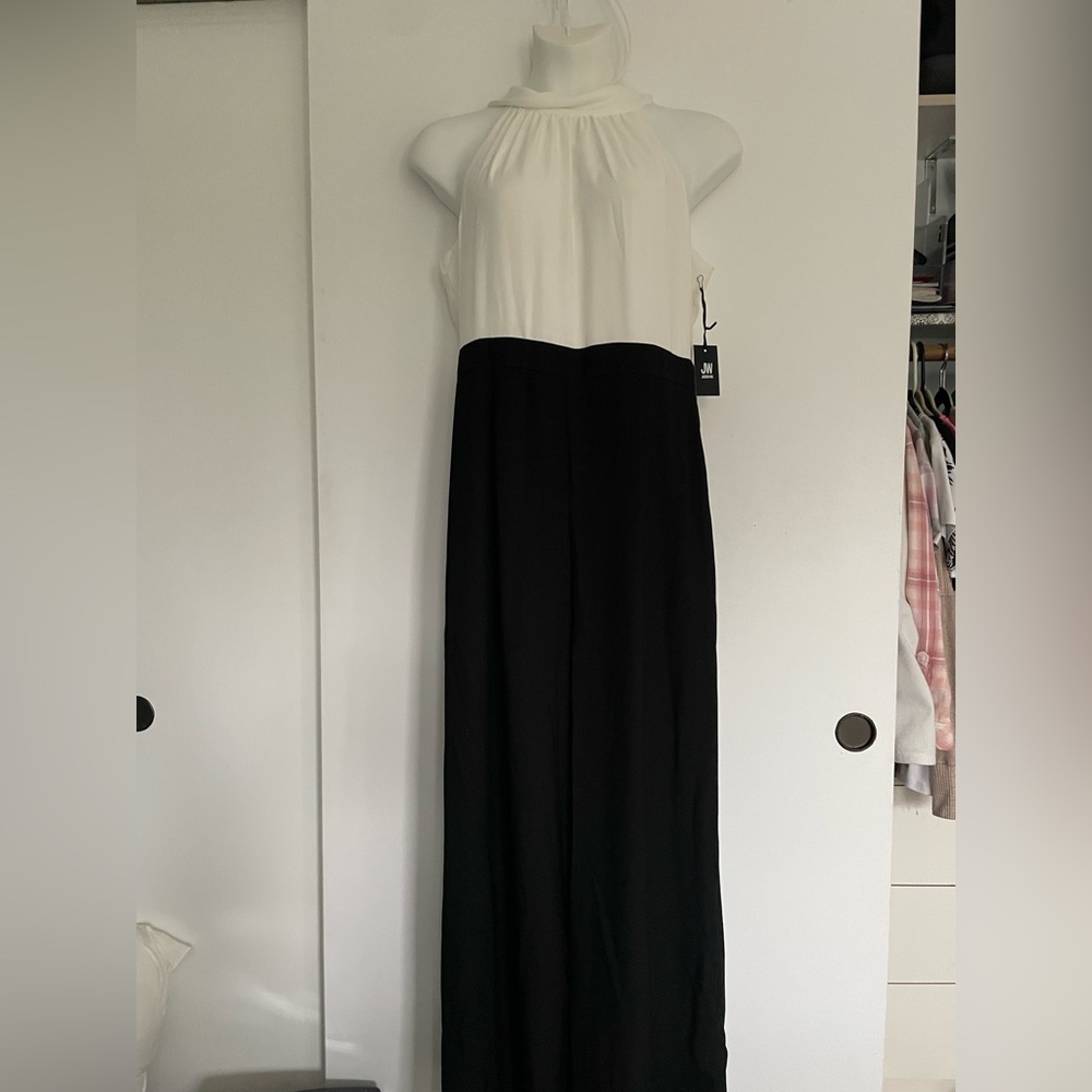 Jumpsuit Blk Wte sz 16 new tag party wedding